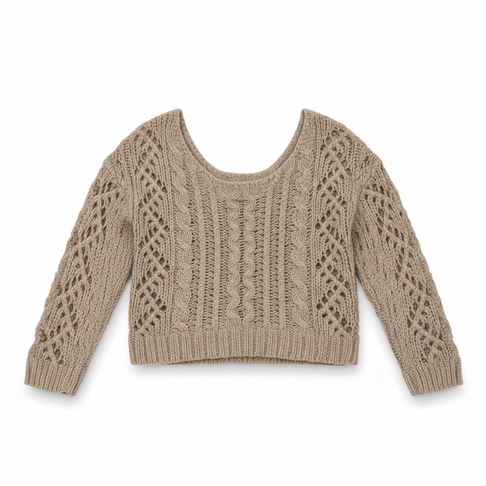 Free People XS Mohair Wool Blend Open Knit Sweater Boho Summer - Picture 2 of 6